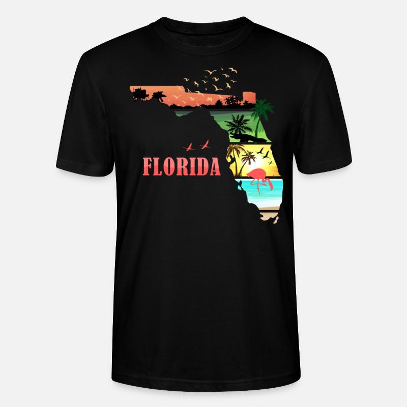 Florida Sunset Summer - T-shirt bio CRAFTER Stanley Stella Unisexe - noir
