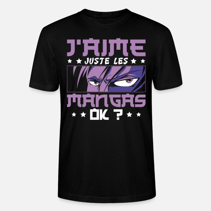J'Aime Juste Les Mangas - T-shirt bio CRAFTER Stanley Stella Unisexe - noir
