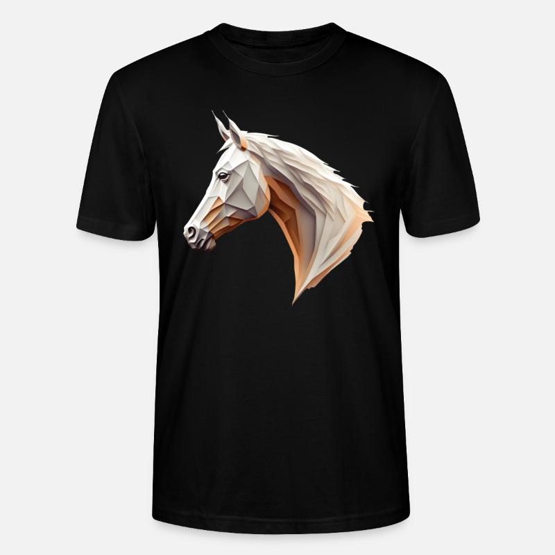 Polygone Pferdekopf Pferd tête de cheval bas poly - T-shirt bio CRAFTER Stanley Stella Unisexe - noir