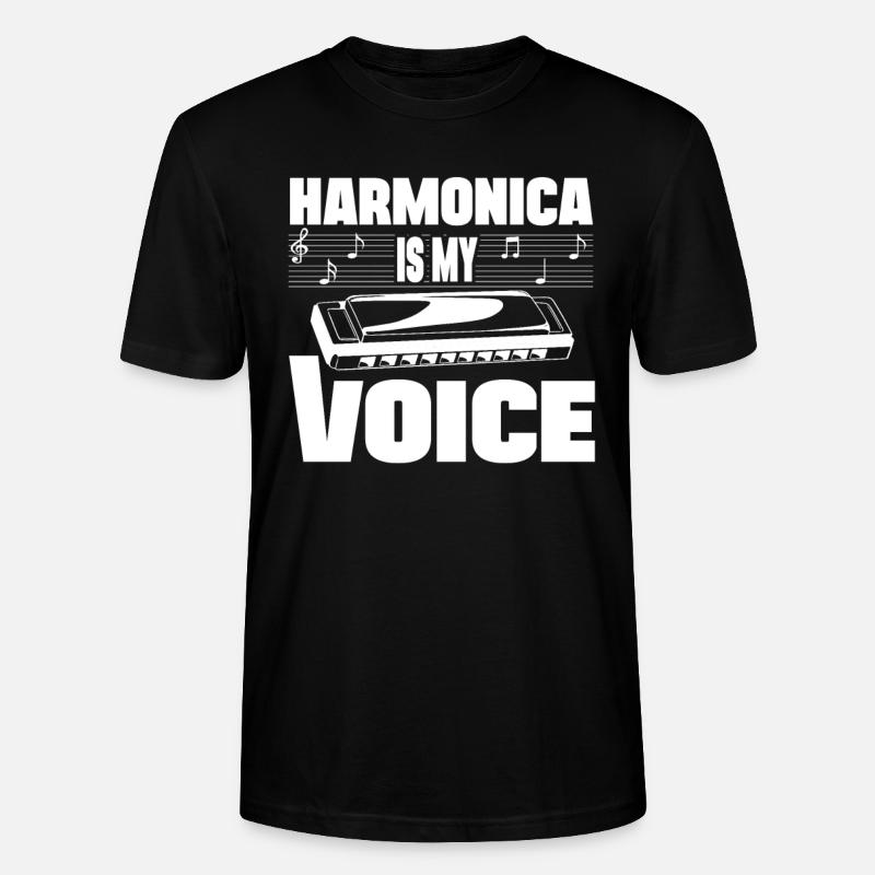 L’harmonica est ma voix Harmoniciste Harpe à bouche - T-shirt bio CRAFTER Stanley Stella Unisexe - noir