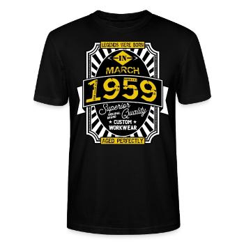 1959 MÄRZ - Stanley/Stella Unisex Bio-T-Shirt CRAFTER - Schwarz - Vorne - Alina (178cm) & Michal (187cm)