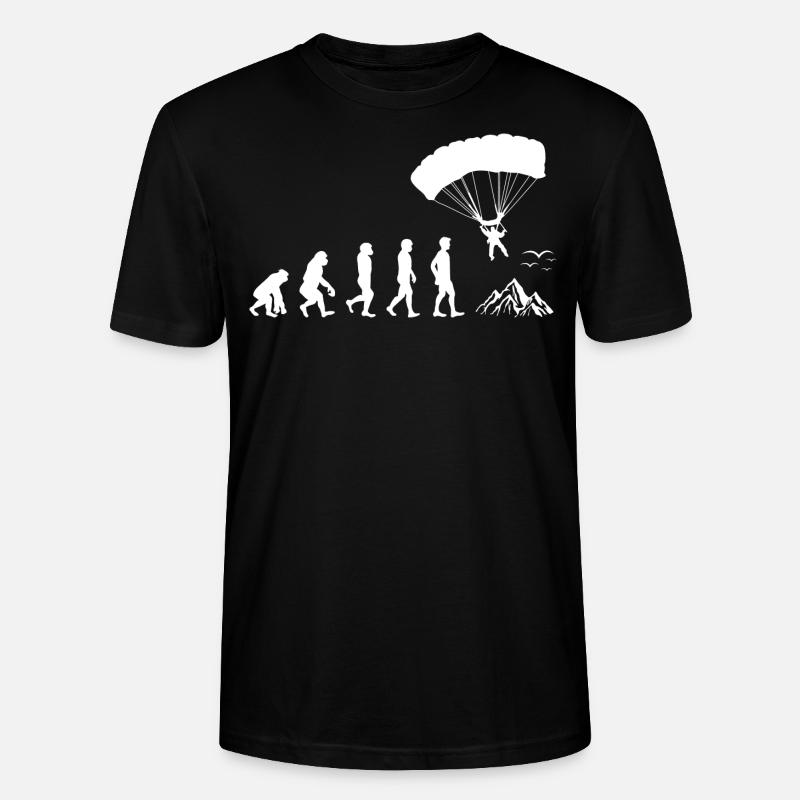 Parachute Parachute Parachute Parachutisme Évolution - T-shirt bio CRAFTER Stanley Stella Unisexe - noir