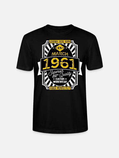 1961 MARCH - Stanley/Stella CRAFTER Unisex Organic T-Shirt - black