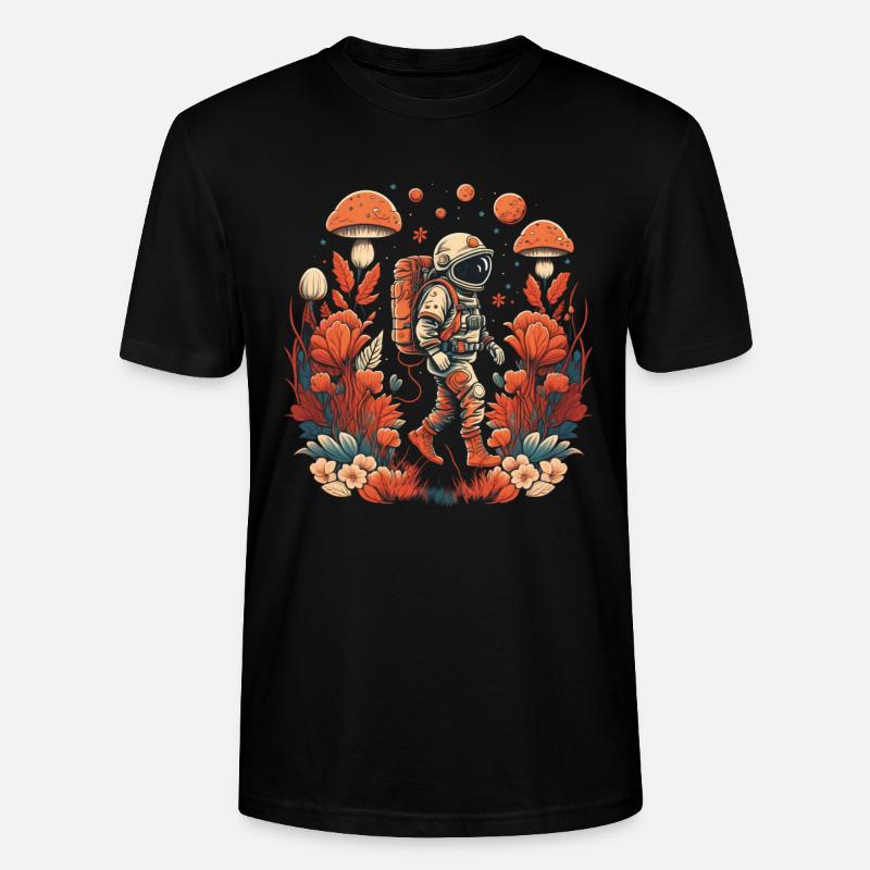 Champignons astronautes - T-shirt bio CRAFTER Stanley Stella Unisexe - noir