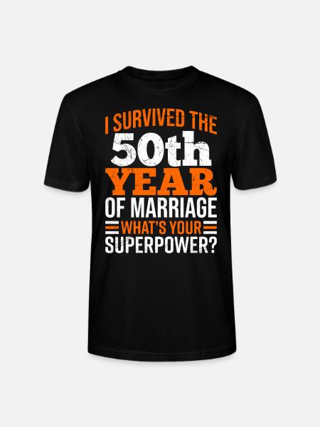 50 years of marriage survives golden wedding anniversary - Stanley/Stella CRAFTER Unisex Organic T-Shirt - black