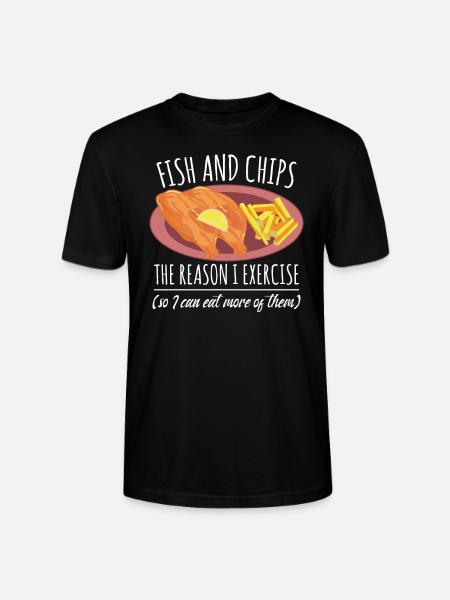 Fish And Chips - Stanley/Stella CRAFTER Unisex Organic T-Shirt - black