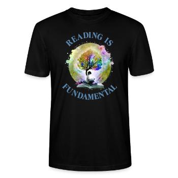 Lesen ist die Grundlage Buchliebhaber Lesefans - Stanley/Stella Unisex Bio-T-Shirt CRAFTER - Schwarz - Vorne - Alina (178cm) & Michal (187cm)