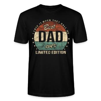 Best Dad Best Dad Ever for Best Dad - Stanley/Stella CRAFTER Unisex Organic T-Shirt - black - Front - Alina (178cm) & Michal (187cm)