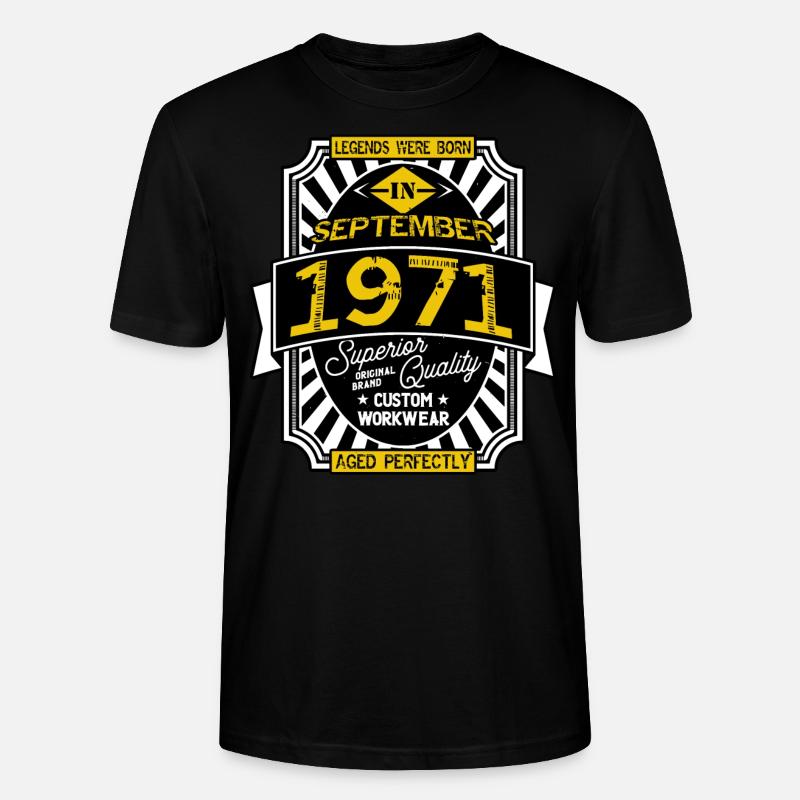 1971 SEPTEMBER - T-shirt bio CRAFTER Stanley Stella Unisexe - noir
