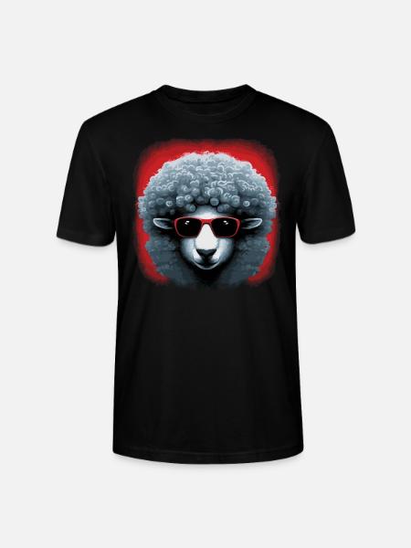 Flowerpower Sheep - Stanley/Stella CRAFTER Unisex Organic T-Shirt - black