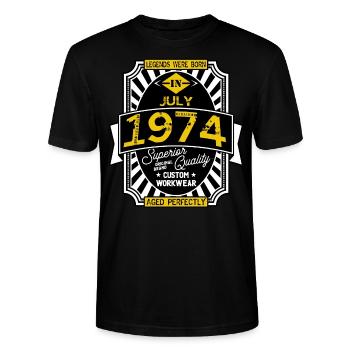 1974 JULI - Stanley/Stella Unisex Bio-T-Shirt CRAFTER - Schwarz - Vorne - Alina (178cm) & Michal (187cm)