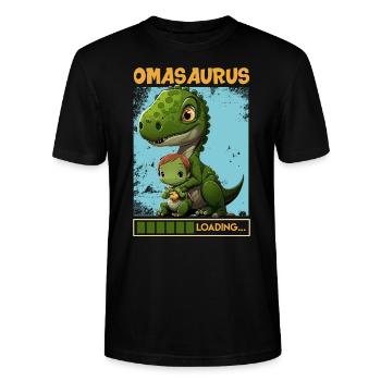 Omasaurus Muttertag Grandma Mama Tag Oma - Stanley/Stella Unisex Bio-T-Shirt CRAFTER - Schwarz - Vorne - Alina (178cm) & Michal (187cm)