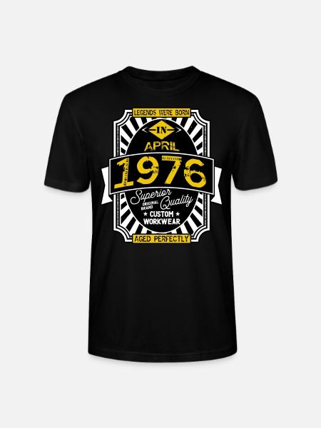 1976 APRIL - Stanley/Stella CRAFTER Unisex Organic T-Shirt - black
