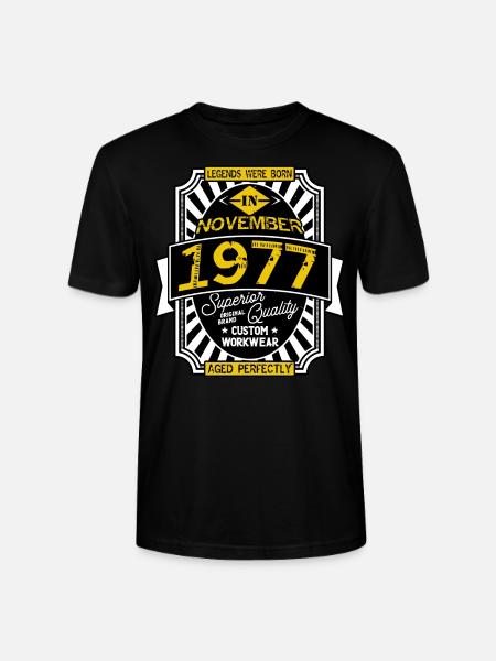 1977 NOVEMBER - Stanley/Stella CRAFTER Unisex Organic T-Shirt - black