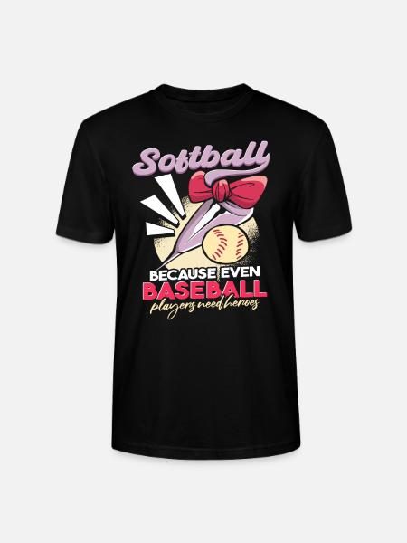 Softball Player Joke - Stanley/Stella CRAFTER Unisex Organic T-Shirt - black