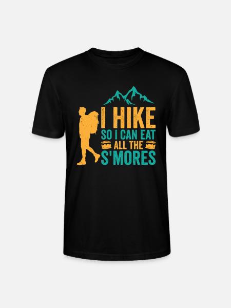 Hiking Camping Mountain Hiker - Stanley/Stella CRAFTER Unisex Organic T-Shirt - black