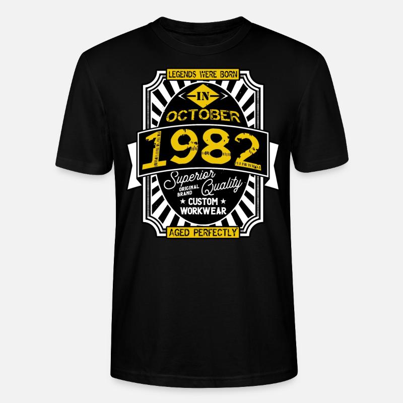 1982 OCTOBER - T-shirt bio CRAFTER Stanley Stella Unisexe - noir