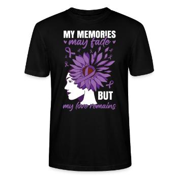 My Memories May Fade | Alzheimers - Stanley/Stella CRAFTER Unisex Organic T-Shirt - black - Front - Alina (178cm) & Michal (187cm)