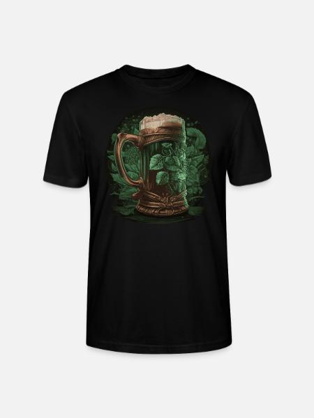 Drinking beer - Stanley/Stella CRAFTER Unisex Organic T-Shirt - black