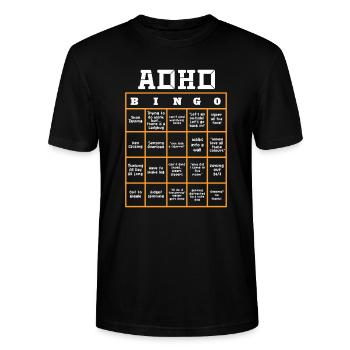ADHD ADHD Attention Deficit Gift - Stanley/Stella CRAFTER Unisex Organic T-Shirt - black - Front - Alina (178cm) & Michal (187cm)
