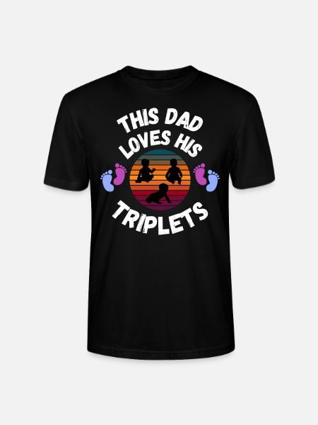 Dad's triplets - Stanley/Stella CRAFTER Unisex Organic T-Shirt - black