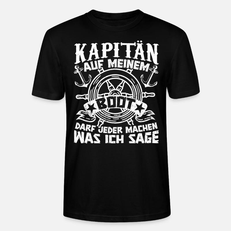 Boot Kapitän Motorboot Segelboot - Stanley/Stella Unisex Bio-T-Shirt CRAFTER - Schwarz