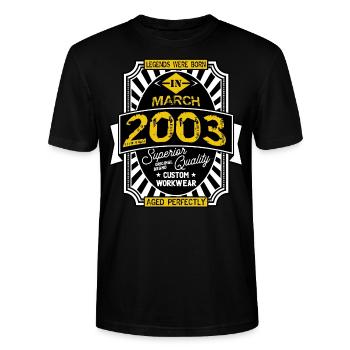 2003 MÄRZ - Stanley/Stella Unisex Bio-T-Shirt CRAFTER - Schwarz - Vorne - Alina (178cm) & Michal (187cm)