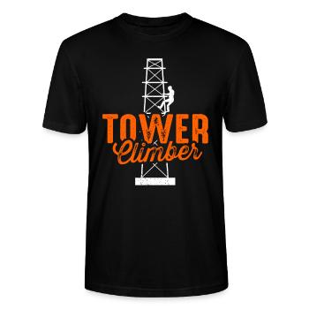 Cell Tower Climber Climbing Technician - Stanley/Stella CRAFTER Unisex Organic T-Shirt - black - Front - Alina (178cm) & Michal (187cm)