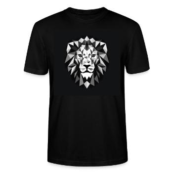 Löwe Triangle Design - Stanley/Stella Unisex Bio-T-Shirt CRAFTER - Schwarz - Vorne - Alina (178cm) & Michal (187cm)