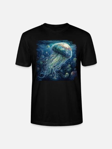 Jellyfish - Stanley/Stella CRAFTER Unisex Organic T-Shirt - black