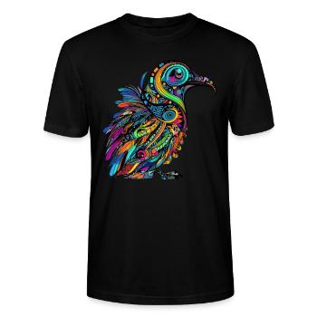 EDM Music Party Bird Rave - T-shirt bio CRAFTER Stanley Stella Unisexe - noir - Devant - Alina (178cm) & Michal (187cm)