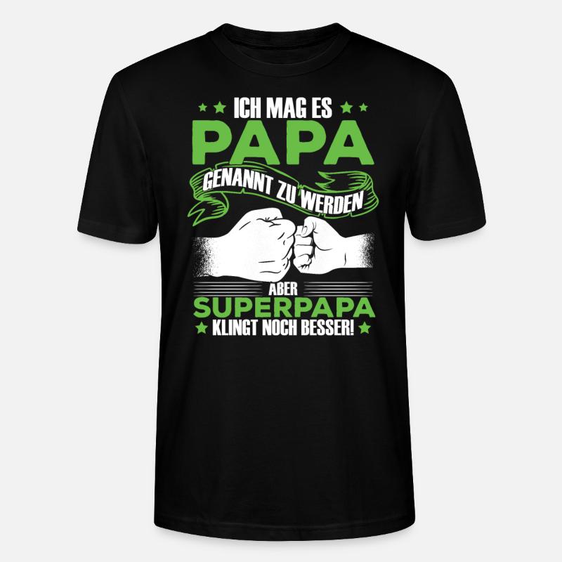Papa Superpapa Sprüche - Stanley/Stella Unisex Bio-T-Shirt CRAFTER - Schwarz