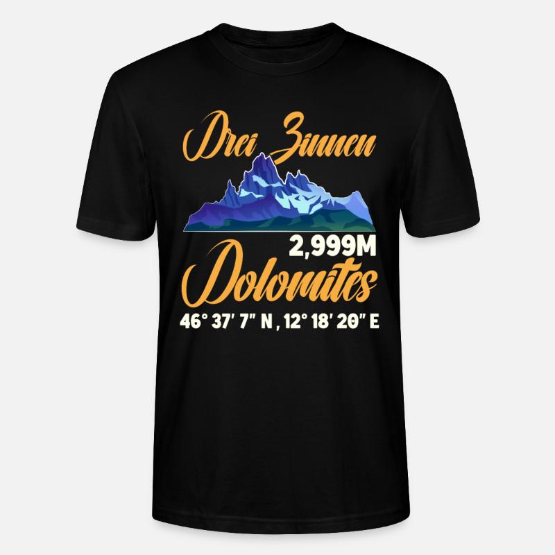 Drei Zinnen Dolomiten Kletterer - Stanley/Stella Unisex Bio-T-Shirt CRAFTER - Schwarz