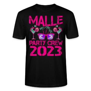Malle Party Crew 2023 Partyurlaub - Stanley/Stella Unisex Bio-T-Shirt CRAFTER - Schwarz - Vorne - Alina (178cm) & Michal (187cm)