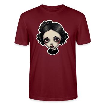 Goth Girl Gothic Mystisch Horror Böser Blick - Stanley/Stella Unisex Bio-T-Shirt CRAFTER - Burgunderrot - Vorne - Alina (178cm) & Michal (187cm)
