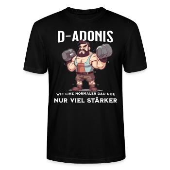 Fathers Day D-Adonis Papa Geschenk Vatertag - Stanley/Stella Unisex Bio-T-Shirt CRAFTER - Schwarz - Vorne - Alina (178cm) & Michal (187cm)