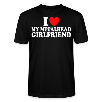 J'Adore Le Metal J'aime Ma Petite Amie Metalleuse - T-shirt bio CRAFTER Stanley Stella Unisexe - noir - Devant - Alina (178cm) & Michal (187cm)