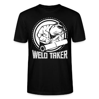 Weld Taker Fusing MIG Metal Worker Welder Welding - Stanley/Stella CRAFTER Unisex Organic T-Shirt - black - Front - Alina (178cm) & Michal (187cm)