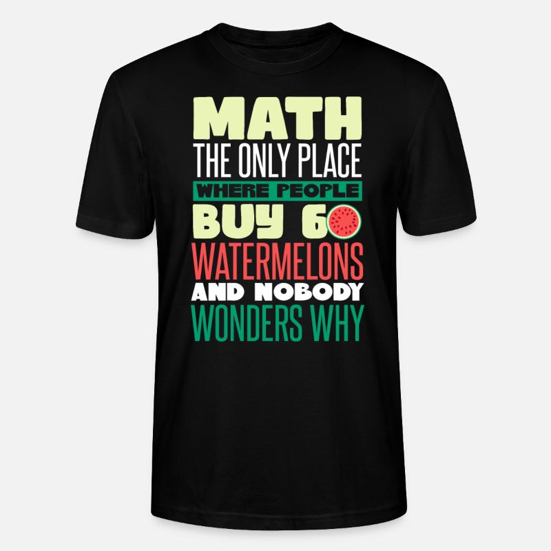 Math Pastèque drôle - T-shirt bio CRAFTER Stanley Stella Unisexe - noir