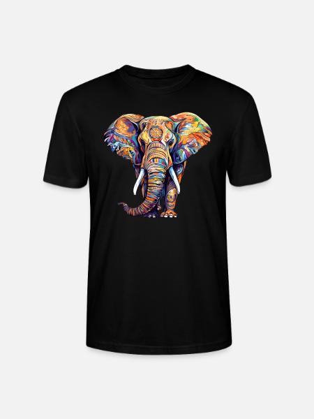 Elephant colorful - Stanley/Stella CRAFTER Unisex Organic T-Shirt - black