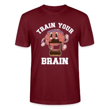 Sensibilisation à la maladie d’Alzheimer Santé mentale du cerveau - T-shirt bio CRAFTER Stanley Stella Unisexe - bordeaux - Devant - Alina (178cm) & Michal (187cm)