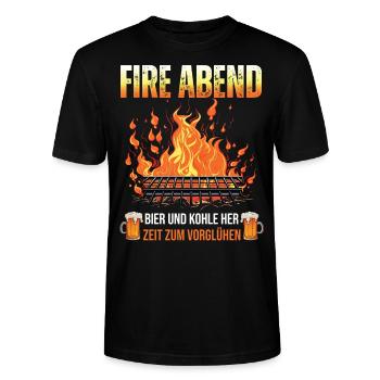 Grillmeister BBQ Feierabend Grill Chef Holzkohle - Stanley/Stella Unisex Bio-T-Shirt CRAFTER - Schwarz - Vorne - Alina (178cm) & Michal (187cm)