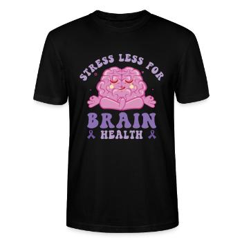 Sensibilisation à la maladie d’Alzheimer Santé mentale du cerveau - T-shirt bio CRAFTER Stanley Stella Unisexe - noir - Devant - Alina (178cm) & Michal (187cm)