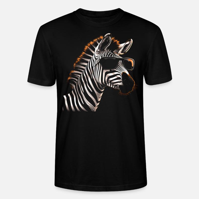 Zebra coole Sonnenbrille - Stanley/Stella Unisex Bio-T-Shirt CRAFTER - Schwarz