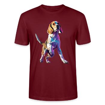Arty Beagle Dog Dance Wettbewerb - Stanley/Stella Unisex Bio-T-Shirt CRAFTER - Burgunderrot - Vorne - Alina (178cm) & Michal (187cm)