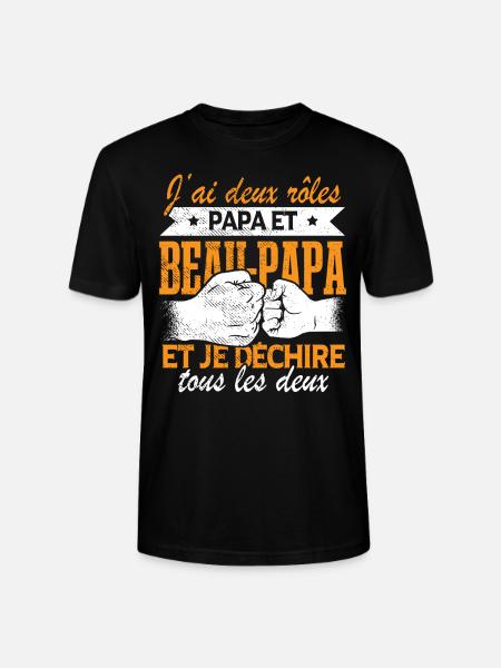Papa Et Beau-Papa - T-shirt bio CRAFTER Stanley Stella Unisexe - noir