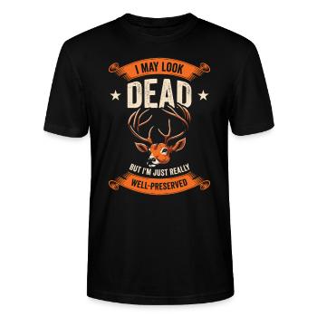 Taxidermiste Remplissage d’assemblage de taxidermie - T-shirt bio CRAFTER Stanley Stella Unisexe - noir - Devant - Alina (178cm) & Michal (187cm)