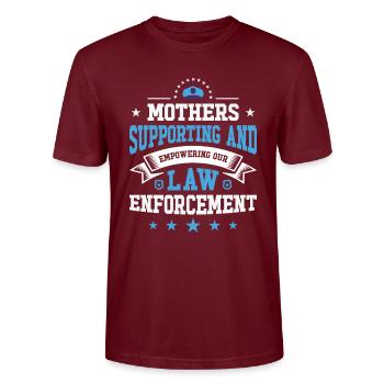 Polizei Muttertag Cop Officer Strafverfolgung - Stanley/Stella Unisex Bio-T-Shirt CRAFTER - Burgunderrot - Vorne - Alina (178cm) & Michal (187cm)