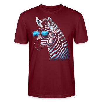 Cool Zebra Sunglasses - Stanley/Stella CRAFTER Unisex Organic T-Shirt - burgundy - Front - Alina (178cm) & Michal (187cm)