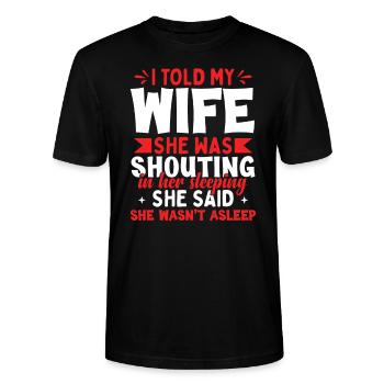 Mari Femme Blague Drôle - T-shirt bio CRAFTER Stanley Stella Unisexe - noir - Devant - Alina (178cm) & Michal (187cm)